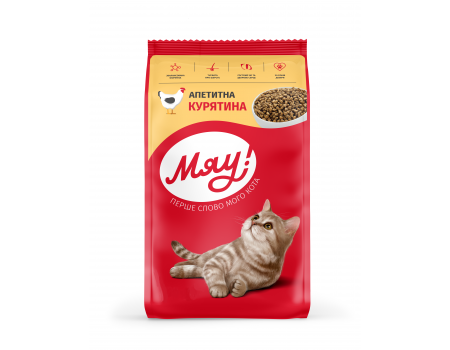 Сухий корм Мяу! для дорослих котів, апетитна курятина, 11 кг