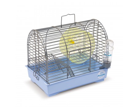 Клетка Природа «Фаворит» для джунгарских хомяков и мышей, с колесом 30x20x24 см (хром/голубая)