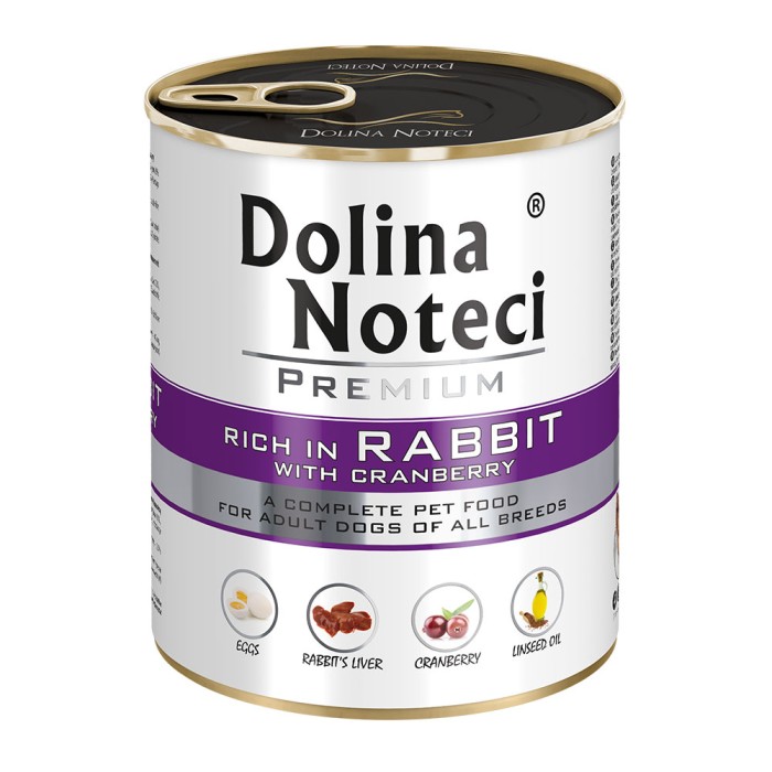 Влажный корм для собак Dolina Noteci Premium, с кроликом и клюквой, 800 г