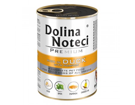 Влажный корм для собак Dolina Noteci Premium, с уткой и тыквой, 400 г