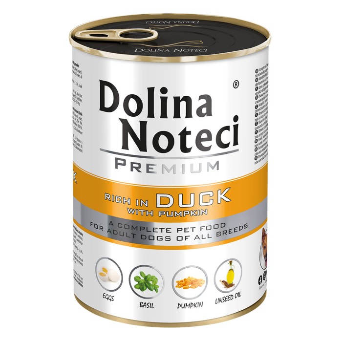 Влажный корм для собак Dolina Noteci Premium, с уткой и тыквой, 400 г