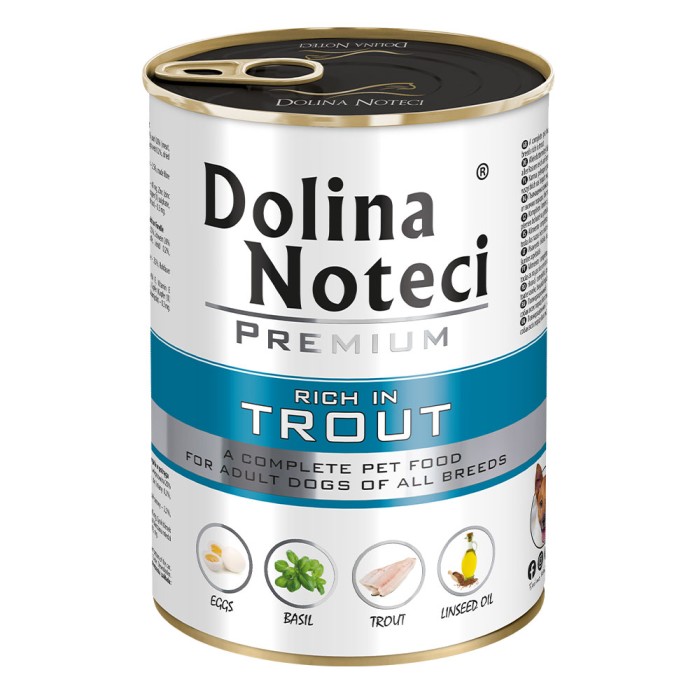 Вологий корм для собак Dolina Noteci Premium, з фореллю, 400 г