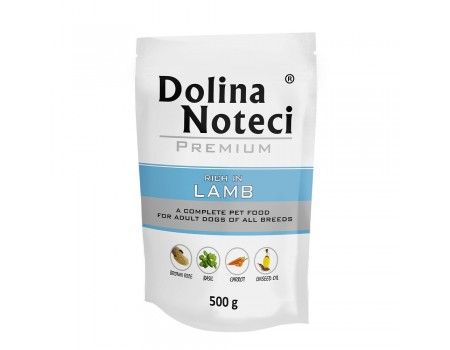 Влажный корм для собак Dolina Noteci Premium, с ягнятиной, пауч, 500 г