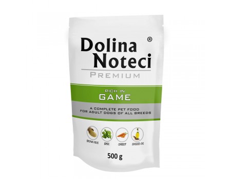 Вологий корм для собак Dolina Noteci Premium, з дичиною, пауч, 500 г 