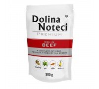 Влажный корм для собак Dolina Noteci Premium, с говядиной, пауч, 500 г..