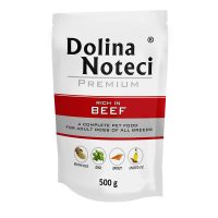Влажный корм для собак Dolina Noteci Premium, с говядиной, пауч, 500 г