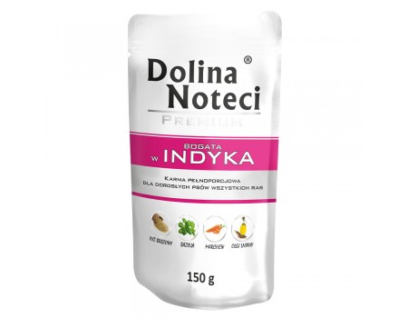 Влажный корм для собак Dolina Noteci Premium, с индейкой, пауч, 150 г