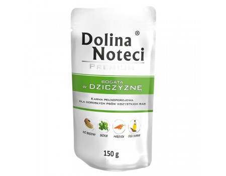 Вологий корм для собак Dolina Noteci Premium, з дичиною, пауч, 150 г 