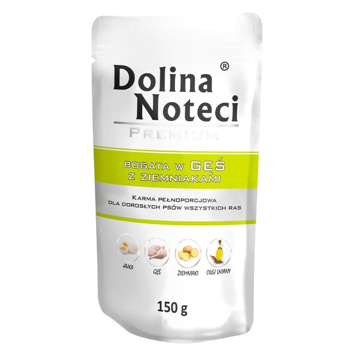 Влажный корм для собак Dolina Noteci Premium, с гуской и картофелем, пауч, 150 г