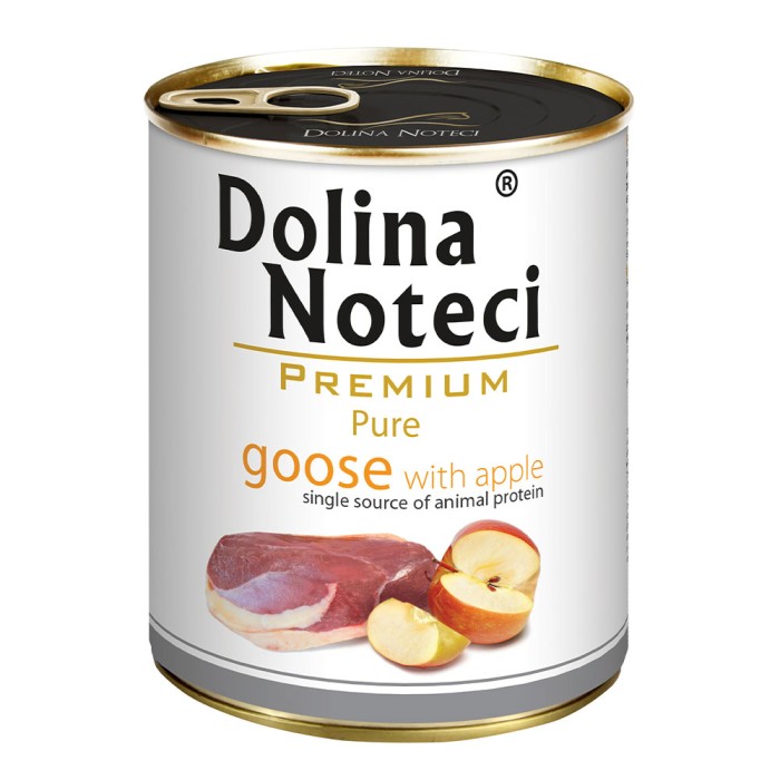 Влажный корм Dolina Noteci Premium Pure для собак аллергиков, с гуской и яблоком,  800 г