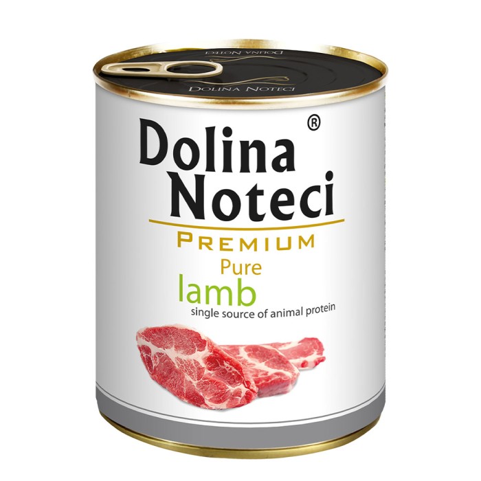Вологий корм Dolina Noteci Premium Pure для собак алергіків, з ягням, 800 г 