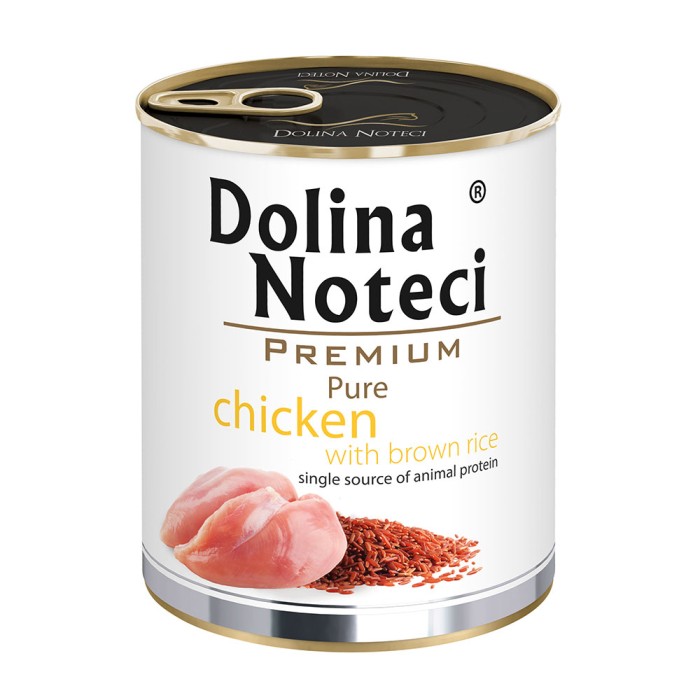 Вологий корм Dolina Noteci Premium Pure для собак алергіків, з куркою та коричневим рисом, 800 г 