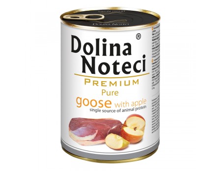 Влажный корм Dolina Noteci Premium Pure для собак аллергиков, с гуской и яблоком, 400 г