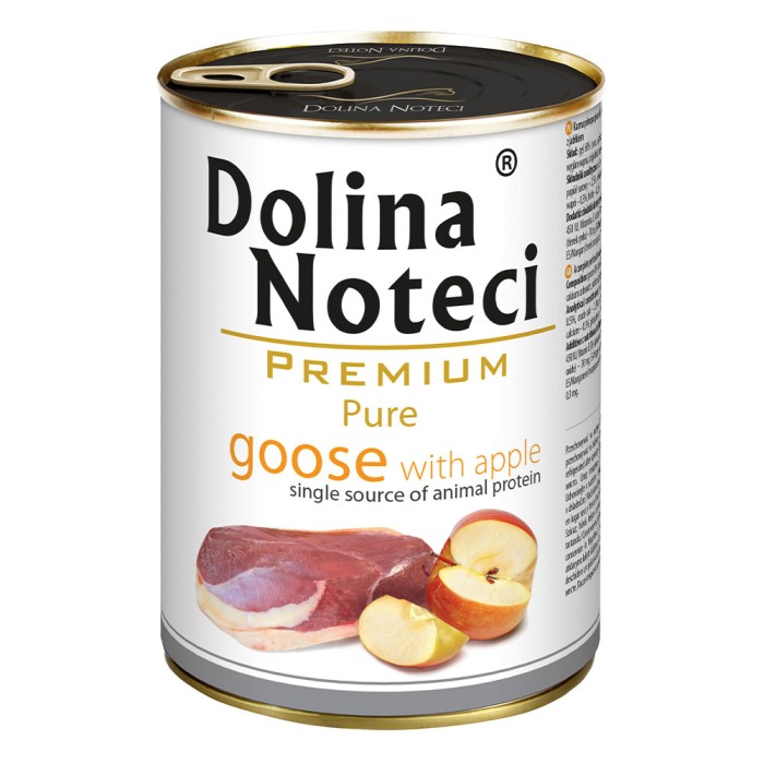 Влажный корм Dolina Noteci Premium Pure для собак аллергиков, с гуской и яблоком, 400 г