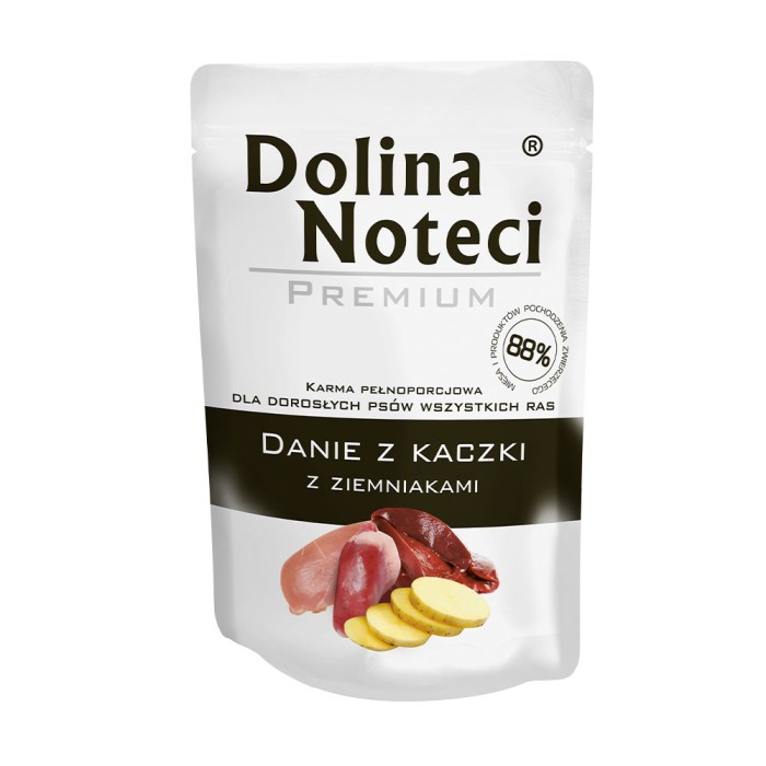 Влажный корм Dolina Noteci Premium Danie, для взрослых собак всех пород, утка с картофелем, пауч, 100 г