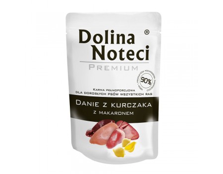 Вологий корм Dolina Noteci Premium Danie, для дорослих собак усіх порід, курка з локшиною, пауч, 100 г