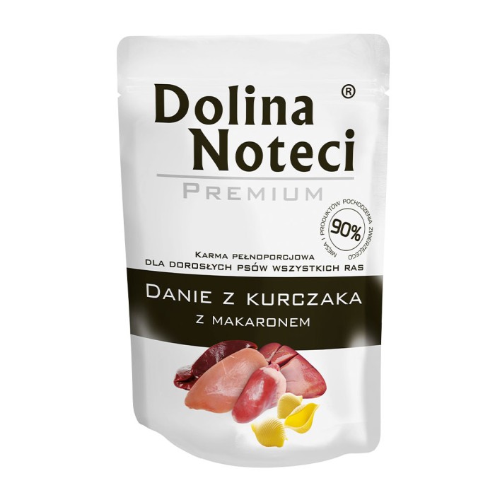 Влажный корм Dolina Noteci Premium Danie, для взрослых собак всех пород, курица с лапшой, пауч, 300 г