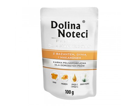 Влажный корм Dolina Noteci Premium для собак мелких пород, с фазаном, тыквой и лапшой, 100 г