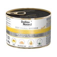 Влажный корм Dolina Noteci Premium для щенков и юниоров собак маленьких пород, с куриным желудком и печенью теленка, 185 г