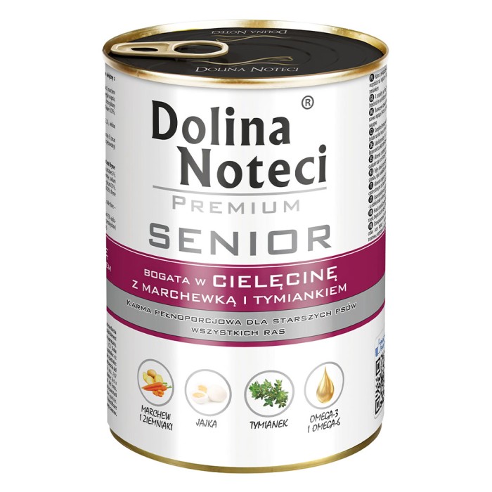 Вологий корм Dolina Noteci Premium Senior для літніх собак з телятиною, морквою и чабрецем, 400 г