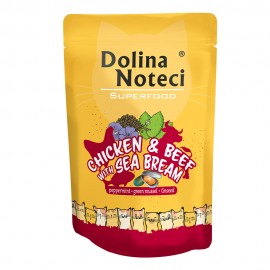 Вологий корм для котів Dolina Noteci Superfood, з яловичиною і дорадо,..