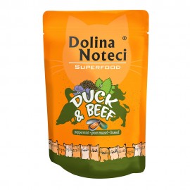 Вологий корм для котів Dolina Noteci Superfood, з качкою і яловичиною,..