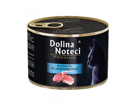 Влажный корм для кошек Dolina Noteci Premium, мясные кусочки в соусе с ягнятиной, 185 г