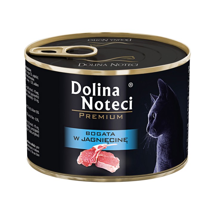 Влажный корм для кошек Dolina Noteci Premium, мясные кусочки в соусе с ягнятиной, 185 г