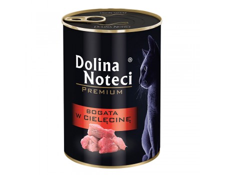 Влажный корм для кошек Dolina Noteci Premium, мясные кусочки в соусе с телятиной, 400 г