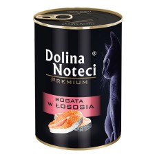 Влажный корм для кошек Dolina Noteci Premium, мясные кусочки в соусе с лососем, 400 г