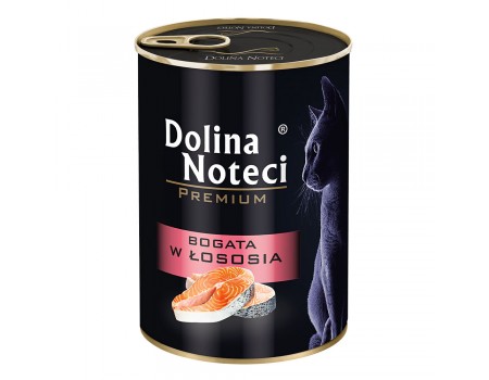 Влажный корм для кошек Dolina Noteci Premium, мясные кусочки в соусе с лососем, 400 г