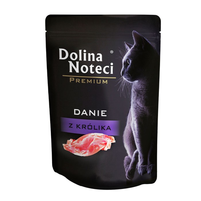 Вологий корм для котів Dolina Noteci Danie, з кроликом, пауч, 85 г