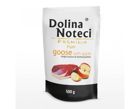 Влажный корм Dolina Noteci Premium Pure для собак аллергиков, с гуской и яблоком, 500 г