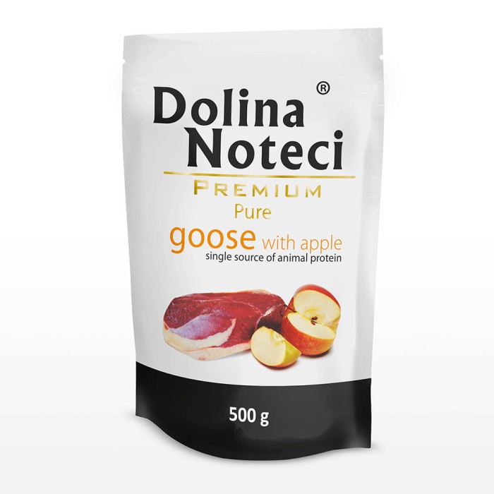 Влажный корм Dolina Noteci Premium Pure для собак аллергиков, с гуской и яблоком, 500 г