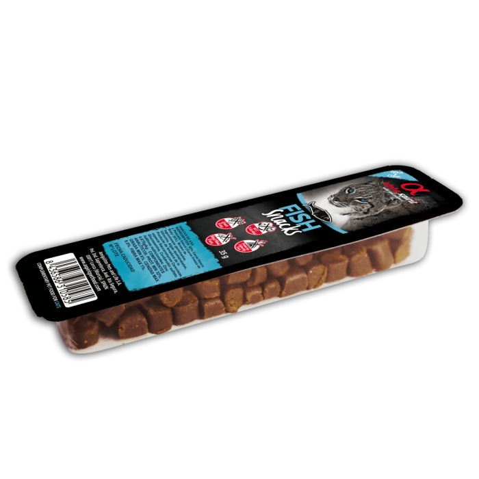 Полувлажное лакомство для кошек Alpha Spirit CAT Snacks Fish, рыба, кубики, 35г