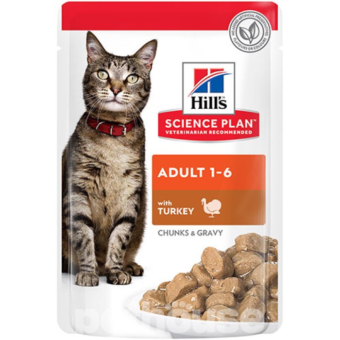 Вологий корм для котів Hills Wet SP Feline Adult, індичка, пауч 85 г