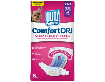 Одноразовые подгузники АУТ! Comfort‑Dri™, для сук, XS/S (3х16 шт/пак)