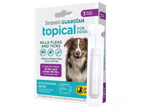 Капли Sergeant’s Guardian Dogs от блох, клещей, комаров для собак 15-30кг, 3 мл (1пип.)