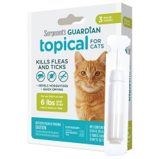 Капли Sergeant’s Guardian Cats от блох, клещей, комаров для кошек от 2.7кг, 1.4 мл (1пип.)