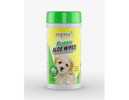 Салфетки с гипоаллергенными компонентами Espree Puppy Wipes для цуценят, 50 шт