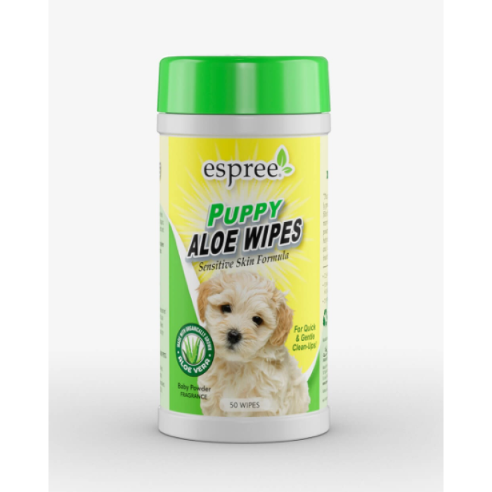 Салфетки с гипоаллергенными компонентами Espree Puppy Wipes для цуценят, 50 шт