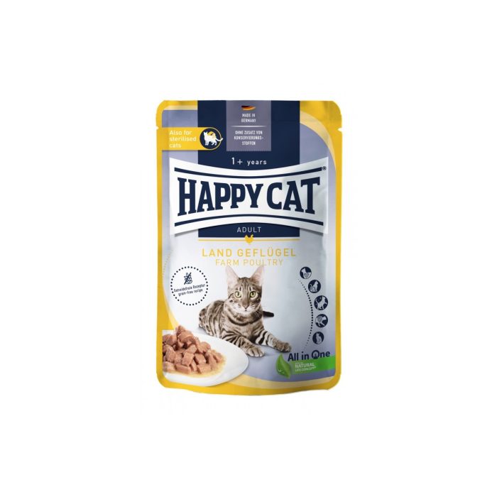 ***Пауч Happy Cat 85g MIS  Culinary Land-Geflugel - з птицею для котів (шматочки в соусі) (термін пр