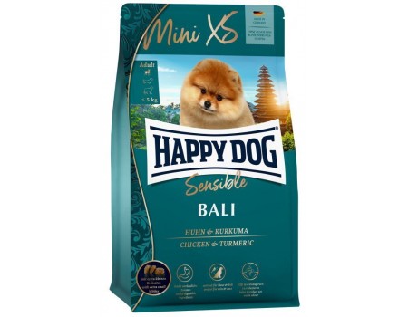 Happy dog  Mini XS Bali  300 g для мелких и очень мелких пород до 5 кг с курицей и куркумой