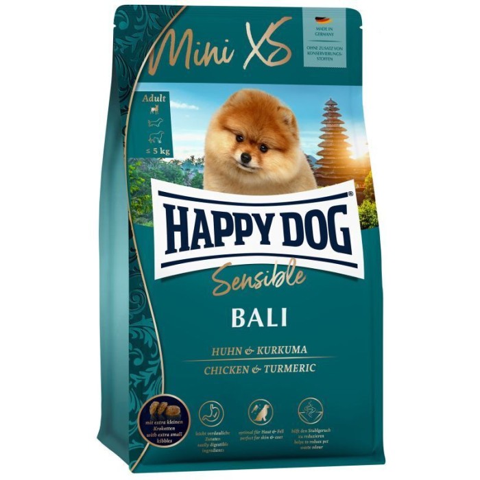 Happy dog  Mini XS Bali  300 g для мелких и очень мелких пород до 5 кг с курицей и куркумой