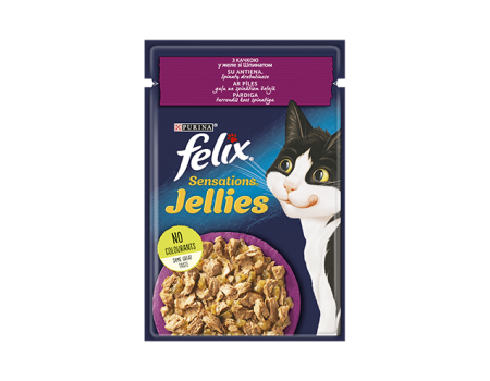 FELIX Sensations Jellies с уткой в желе со шпинатом 85г