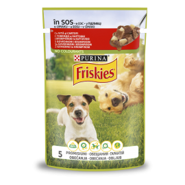 Влажный корм Purina Friskies для собак, кусочки в подливке с говядиной..