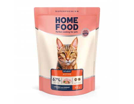 Home Food Корм CAT ADULT Для активних «Курочка та креветка» (0,4 кг)