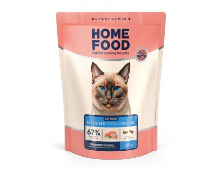 Home Food Корм CAT ADULT Гіпоалергенний «Морський коктейль» (0,4 кг)