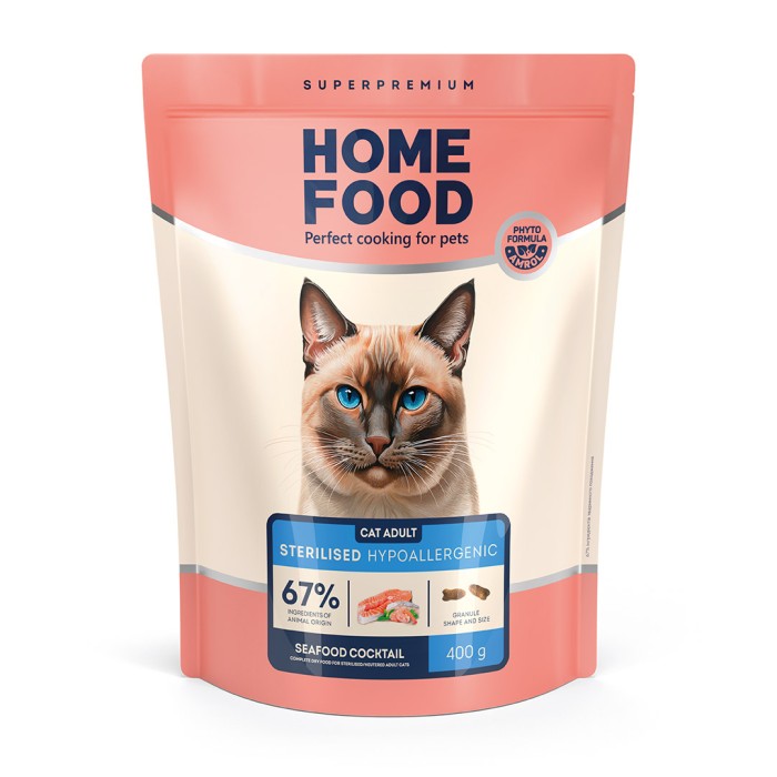 Home Food Корм CAT ADULT Гіпоалергенний «Морський коктейль» (0,4 кг)