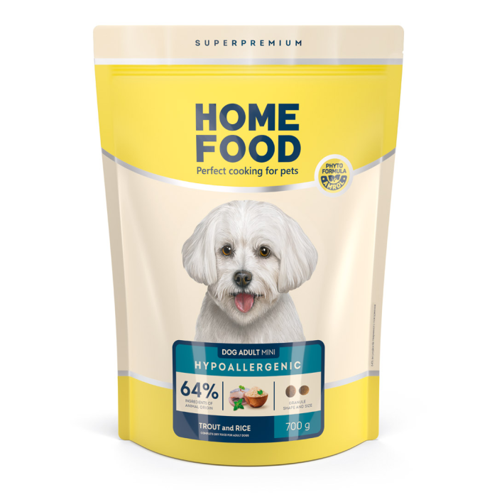 Home Food Корм DOG ADULT MINI Гіпоалергенний «Форель з рисом» (0,7 кг)